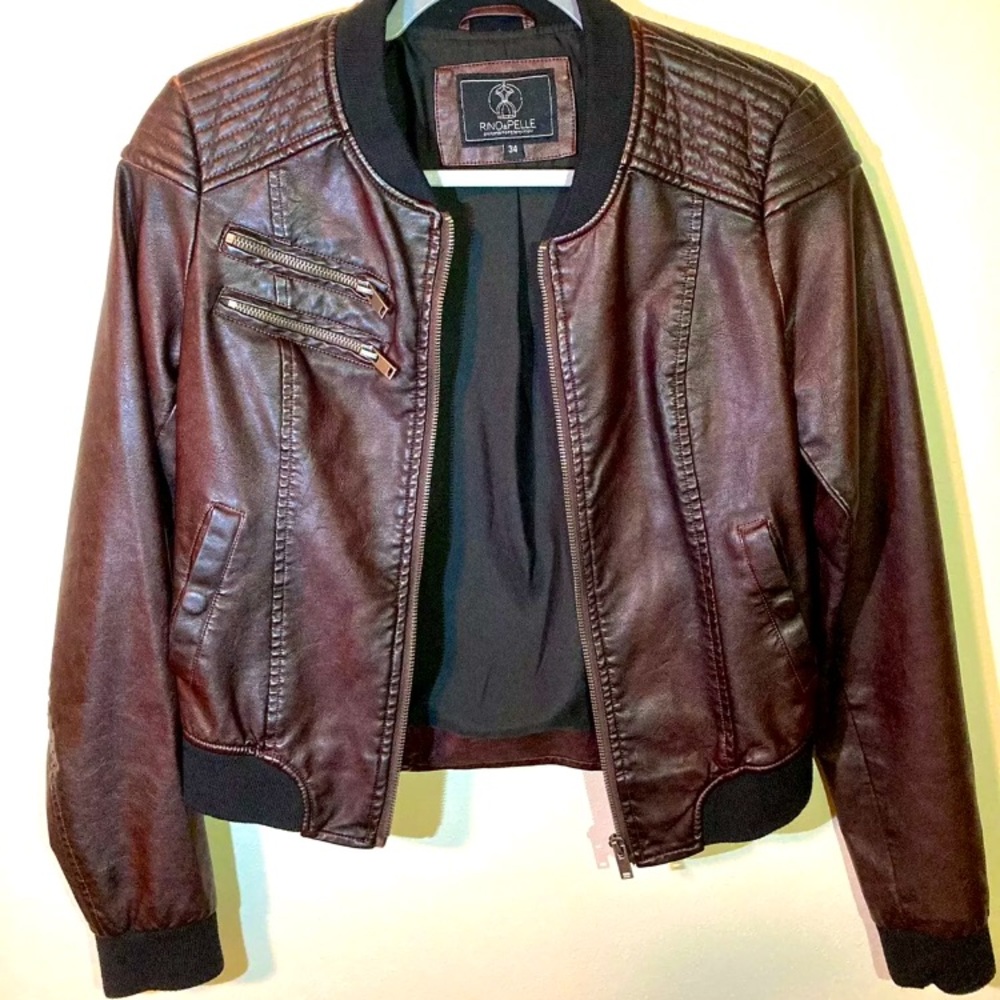 Rino and Pelle Brown Leather Jacket, size 34